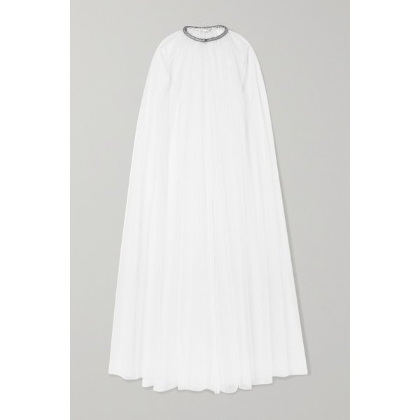 모니크 륄리에 브리 크리스털 장식 스위스 도트 튤 케이프 화이트 17957409493391724