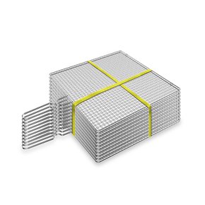 [공식몰]꾸버스 스텐접석쇠 손잡이 대 32.5x32.5 15장 묶음 바베큐 그릴 불판 캠핑 식당 펜션