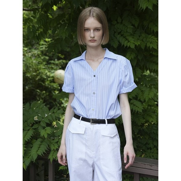 [리퍼브] VERA STRIPE SHIRTS BLOUSE (SKY BLUE)
