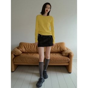 SUEDE MINI SKIRT_BLACK