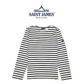 메르디앙 모던 긴팔티셔츠 에크루마린 아이보리+네이비 SAINT JAMES