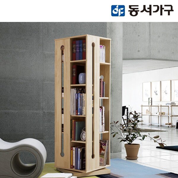 [동서가구] 본 소나무 원목 회전 책장 DF905052