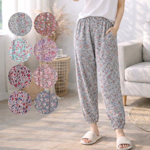 인견 9부바지 여름 쿨링팬츠 밴딩 주머니 시보리 홈웨어 이지웨어