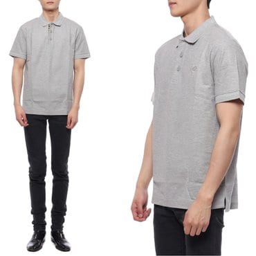 버버리 23SS 남성 피케 반팔티셔츠 (8052966 PALE GREY MELANGE 23S)