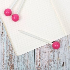 막대사탕 젤펜(핑크) 캔디 디자인 검정볼펜