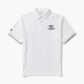 [사은품 증정] 남성 레터링 자카드 제원단에리 티셔츠 (GP121MTS37_WHTE)