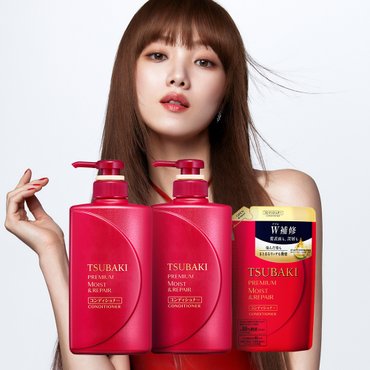 츠바키 프리미엄 모이스트 앤 리페어 컨디셔너 490ml 2개 +  리필 컨디셔너 330ml