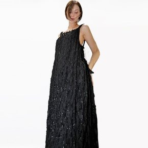 주름 펄 나시 블랙 드레스_ Pleats Pearl BK dress