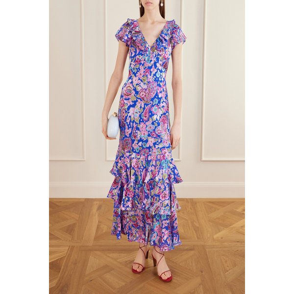 아멜 티어드 플로럴 프린트 데보레 맥시 원피스 46376663163024717