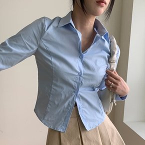 네이선 스판 절개 면셔츠_S3828
