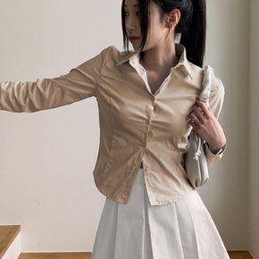 네이선 스판 절개 면셔츠_S3828