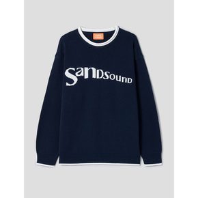 [명재현착용] Logo Jacquard Crewneck Sweater  Navy (MS3251A16R)