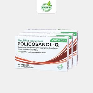  뉴질랜드 프리미엄 폴리코사놀 큐 66.8mg 60정 3통 사탕수수 policosanol