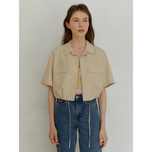 [리퍼브] POCKET CROP SHIRT BEIGE