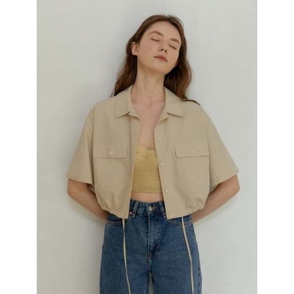 [리퍼브] POCKET CROP SHIRT BEIGE