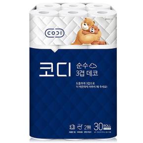 코디 순수 데코 화장지 30m 3겹 30롤