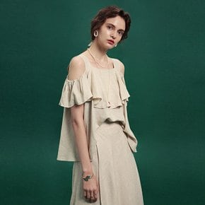 OFF-SHOULDER FRILL BL_BEIGE