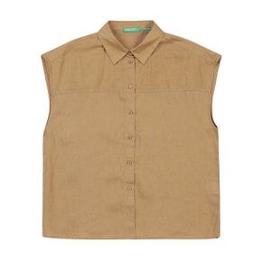 Sleeveless linen shirt_5BMLDQ03F3K1