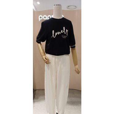 파프리카 루미앤플로모던 라운드넥 반소매 니트 NJ3KT810J
