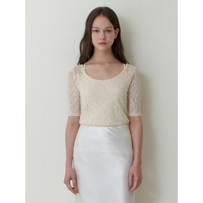 layered lace top - cream ivory