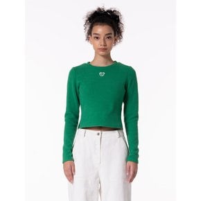 EMBROIDERY LOGO RIBBED T-SHIRT GREEN MBCFTO009GN