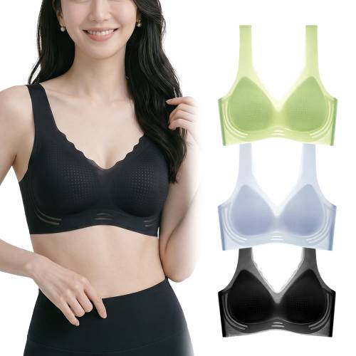 NU012 여성 시원한 통기성 노와이어 쿨링 심리스 브라 3P 새트