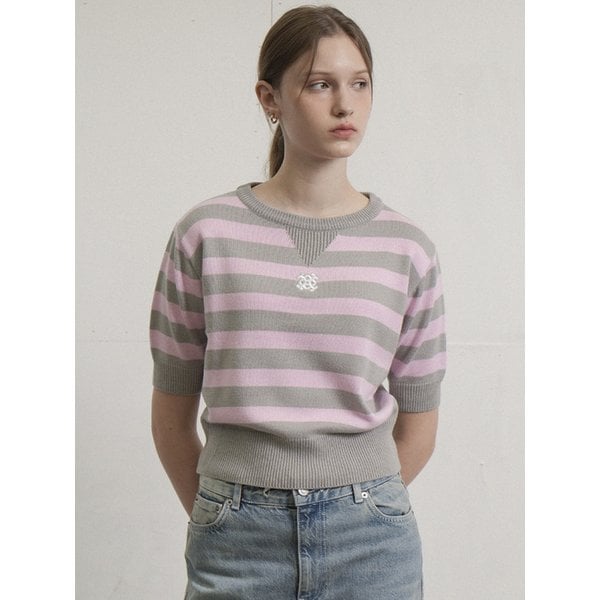 Logo Stripe Half Knit (Gray)