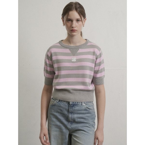 Logo Stripe Half Knit (Gray)
