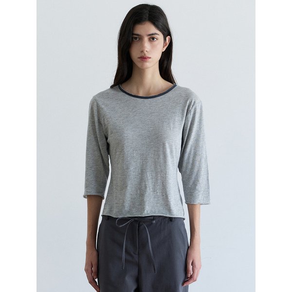 Two-tone Slub tee_ gray