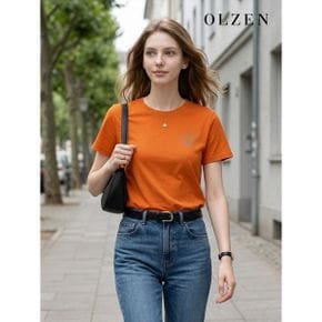 폰트 나염 라운드 티셔츠  ZLD2TR2101 _P391833557