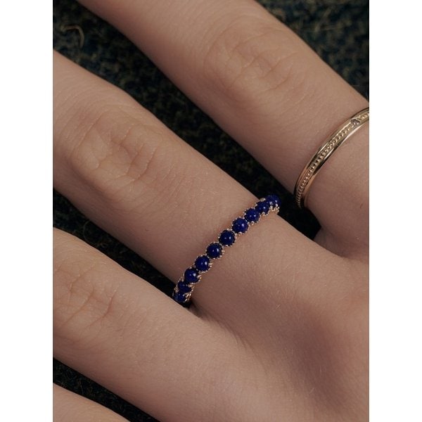 14k 천연 라피스 비비드 반지