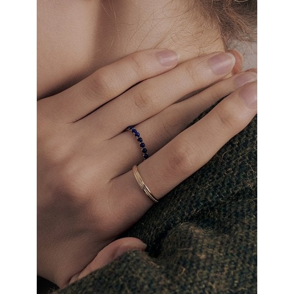 14k 천연 라피스 비비드 반지