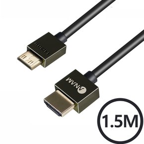 미니 HDMI 슬림 케이블 4K UHD 갤럭시북 맥북 캠코더 카메라 영상연결 1.5M