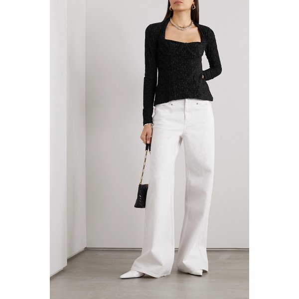 드웨인 플록 크레이프 블라우스 블랙 1647597306451731