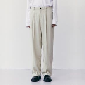 COTTON BLEND WIDE PANTS_BEIGE