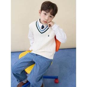 [Essential] 클래식 케이블 니트 베스트  아이보리 (BI6151UE10)