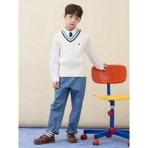 [Essential] 클래식 케이블 니트 베스트  아이보리 (BI6151UE10)