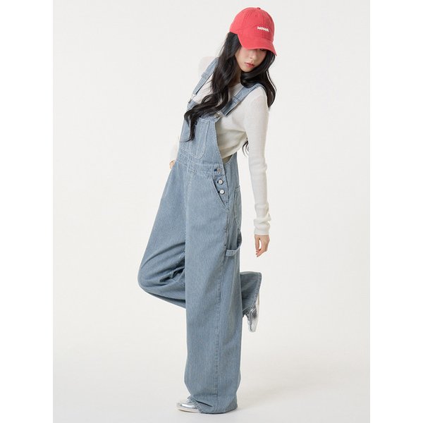 스트라이프 오버롤 블루_Stripe Overall Blue