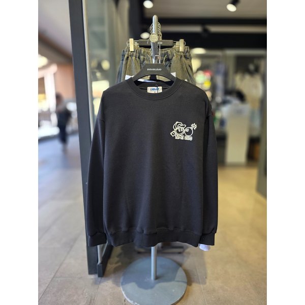 [시흥점] 자수 봄버 세미오버핏 맨투맨(남여공용)/JFET22806BK