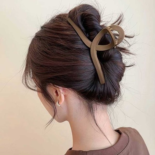 시크 데일리 무광 집게핀 여성 반묶음 반머리 미니 헤어 숱많은 슬림