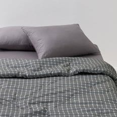 플레드 체크 고밀도 피치스킨 차렵이불 SS 차콜 J60N902151285