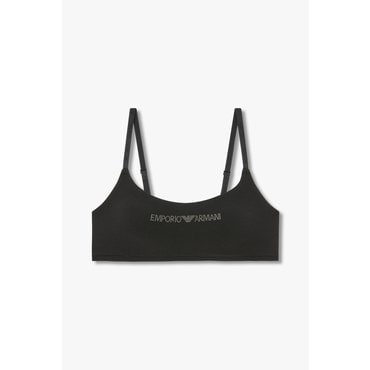 EMPORIO ARMANI 여성 큐빅 로고 패디드 트라이앵글 브라 (0824381512)