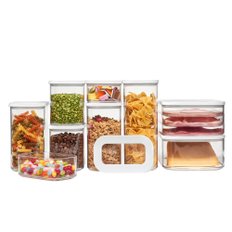 Mepal Modula Storage Jars 메팔 야채 채소 양념 식품 과일 보관 정리 용기 통 9개 세트 White