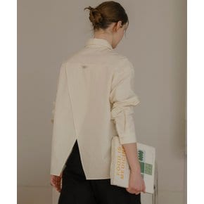Backslit detail soft cotton shirt_Butter