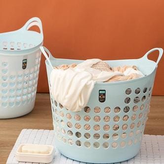셀러허브 [써니 생활]아기 자주 빨래세탁물 수거함 바구니통2개 (S9655346)