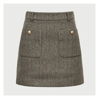  [MOMEN] Herringbone Wool Mini Skirt - Brown_XMTDK3ZA21125