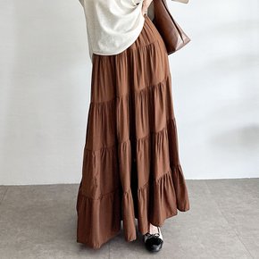 5단 캉캉 스커트 봄 여름 가을 등원룩 휴양지 롱 치마 플레어 A라인