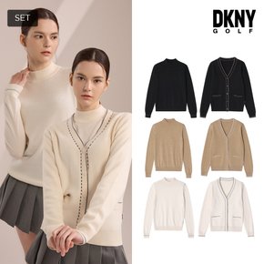 [비노출 특가] [DKNY] 밀라노립 가디건+니트세트 여성 3컬러 택1