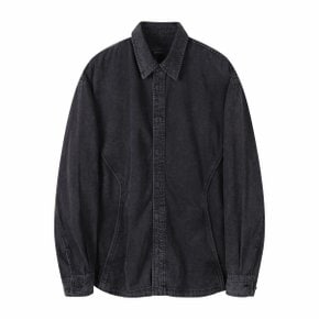 Piping Line Denim Shirt_CWSAM25104BKX