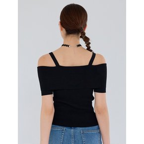 AR_Off-shoulder strap knit top